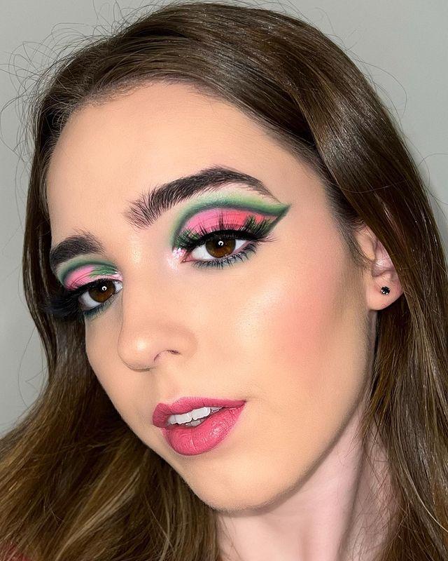Green and Pink Makeup