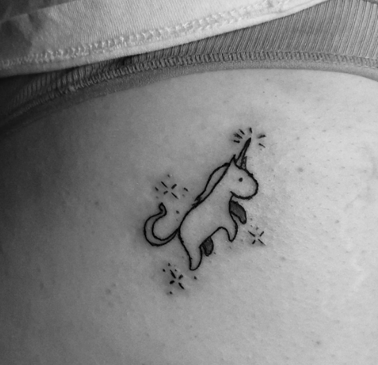 Mini Unicorn Tattoo 