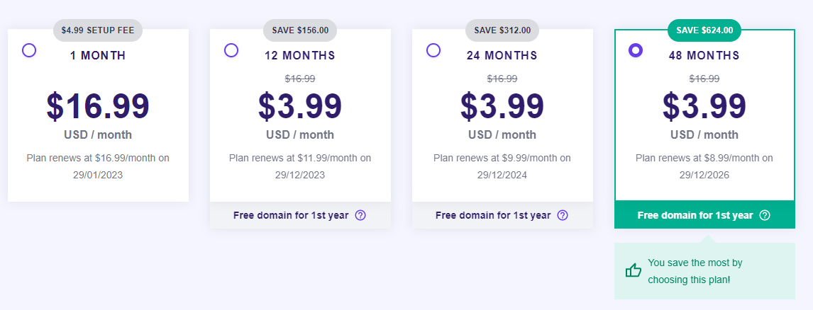 Types of Hostinger agency hosting plans