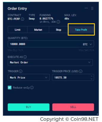 take profit emx exchange
