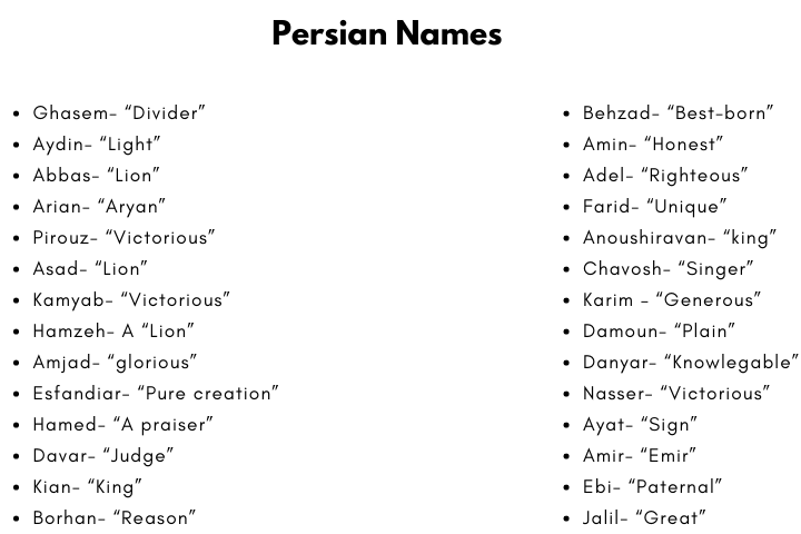Persian Names
