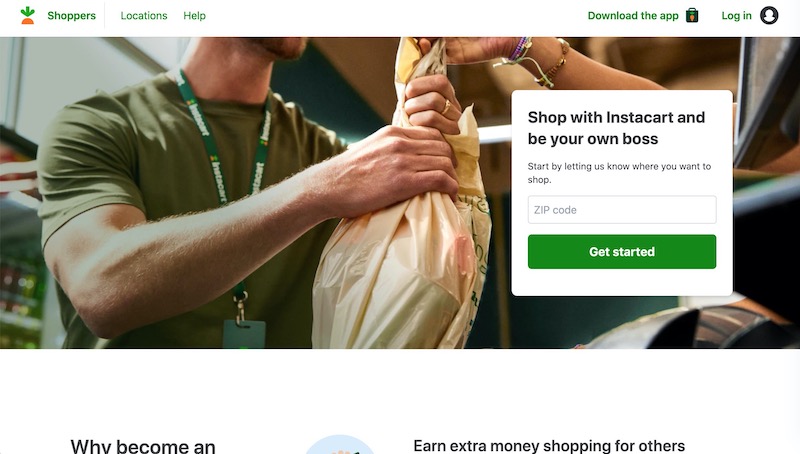 Instacart home page
