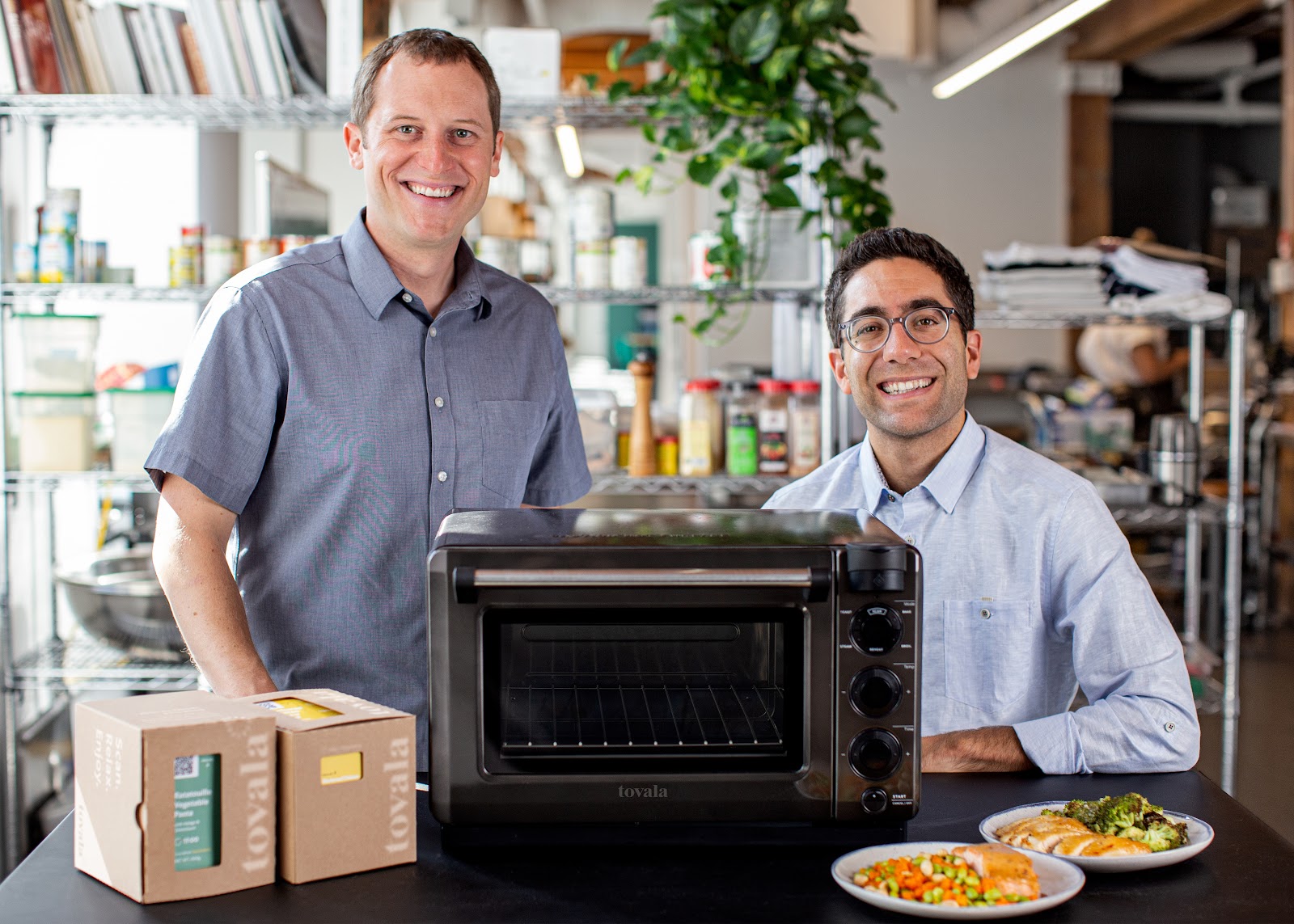 Tovala’s founders with its smart oven 