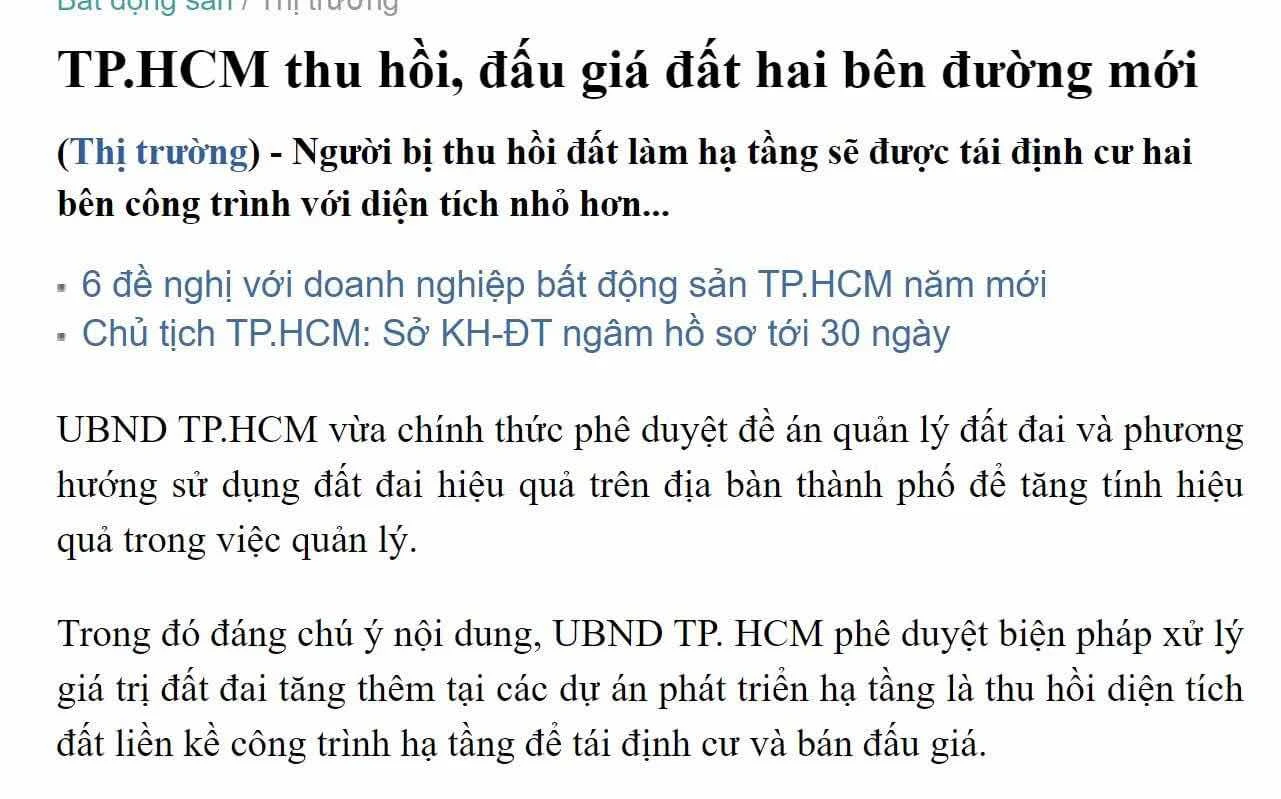 KHI GIẢI TỎA LÀM ĐƯỜNG, CÓ NÊN THU HỒI VÀ BÁN LẠI NHÀ VÀ ĐẤT HAI BÊN ĐƯỜNG KHÔNG?