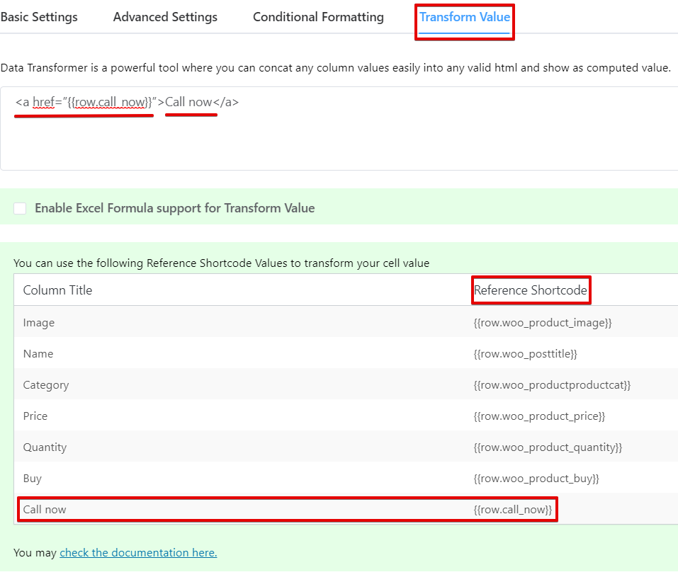 how to turn texts into hyperlinks in Ninja Tables