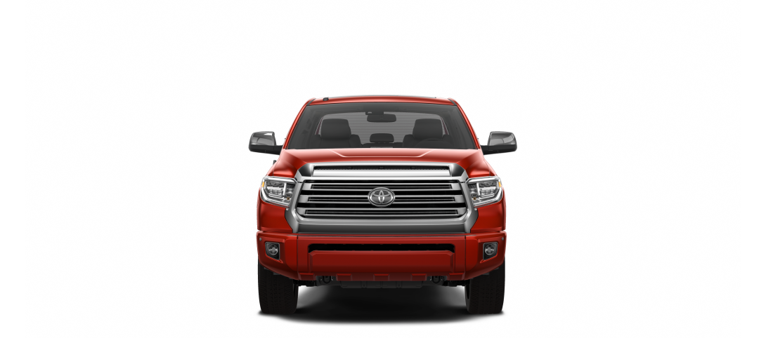 a red Toyota Tundra facing forwards for sale at Castlegar Toyota