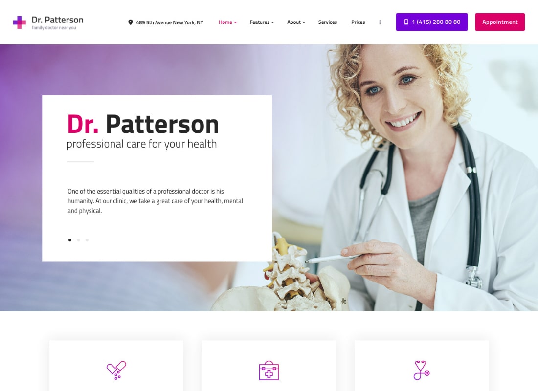Dr.Patterson |  Tema de WordPress sobre medicina y salud