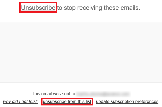 Newsletter Glue Unsubscribe footer and  ESP unsubscribe link