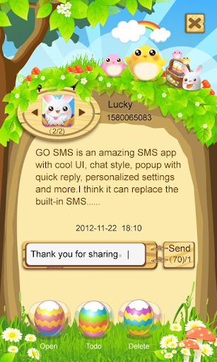 Download GO SMS Pro Cute Easter Pop thx apk