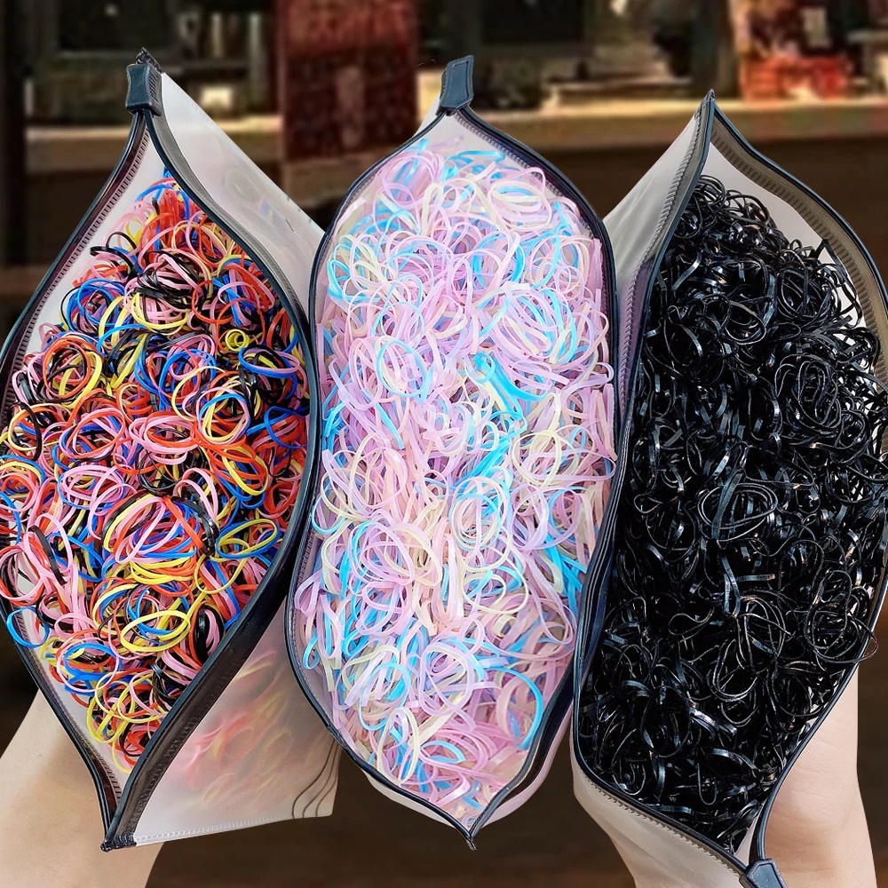 1000Pcs/Pack Colorful Small Disposable Hair Bands Cute ...