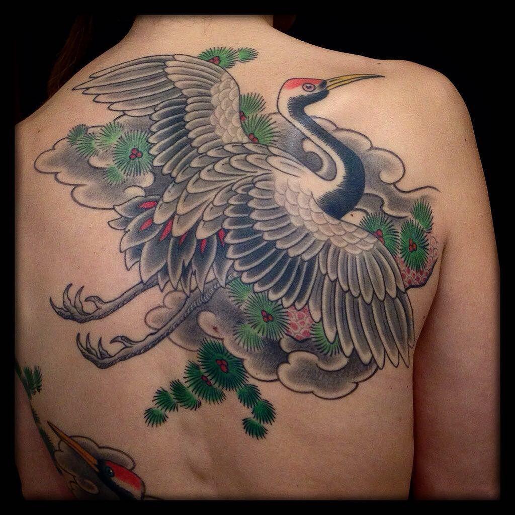 Leo Denegri 卍 BsAs-Barcelona 卍 on Instagram: “Merci @isafrtn  #japanesetattoo #crane #irezumi #tattoo #tattoolife #bcn #ba… | Body suit  tattoo, Crane tattoo, Tattoos