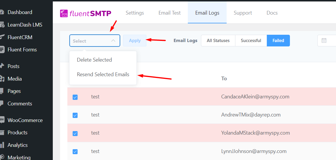 Resending failed divi contact form emails 