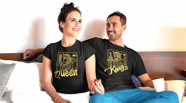 king queen couple t shirt - Punjabi Adda