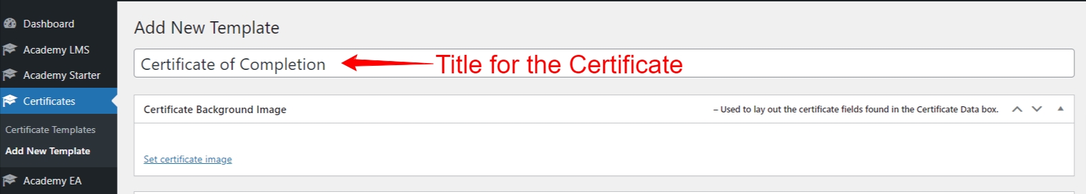title for certificate 