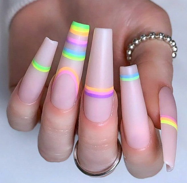 Over the Rainbow Neon Nail Designs