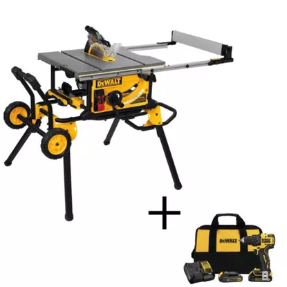 Best Table Saw: DEWALT 10-Inch Jobsite Table Saw with Rolling Stand