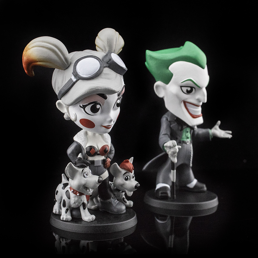Harley Quinn and The Joker Noir Edition DC Lil Bombshells Vinyl Figures (Cryptozoic Con II Exclusive)