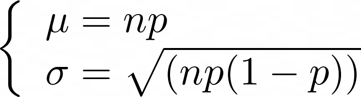 formula for binomial distribution