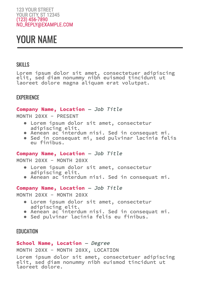 resume examples glassdoor