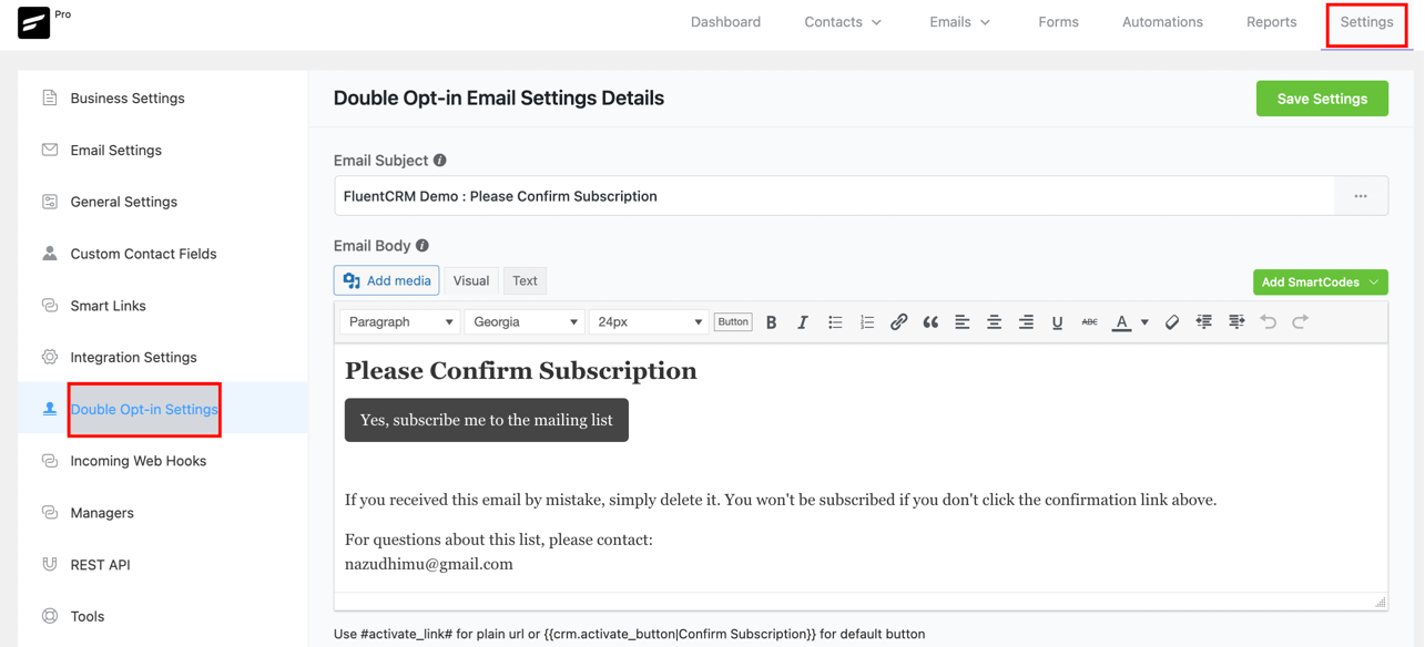 Tag-based redirect after double optin on fluentcrm 