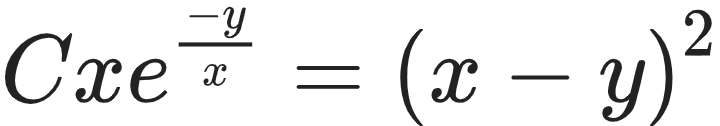 {"font":{"size":10,"color":"#222222","family":"Arial"},"type":"align*","id":"22-1-1-1-1-0","code":"\\begin{align*}\n{Cxe^{\\frac{-y}{x}}}&={\\left(x-y\\right)^{2}}\t\n\\end{align*}","ts":1603967935675,"cs":"34XS66HBqwiJa3jDywlyFg==","size":{"width":120,"height":20}}
