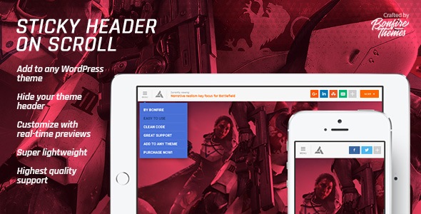 Sticky Header no Plugin Scroll Premium para WordPress