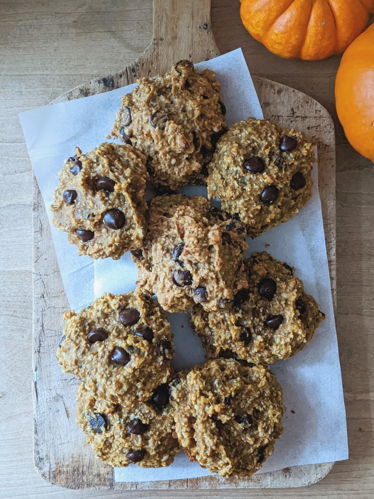 top down view of pumpkin cookies