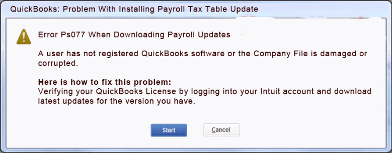 QuickBooks Payroll Error PS077