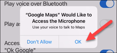 Grant the app permission to use your iPhone's microphone by tapping the 