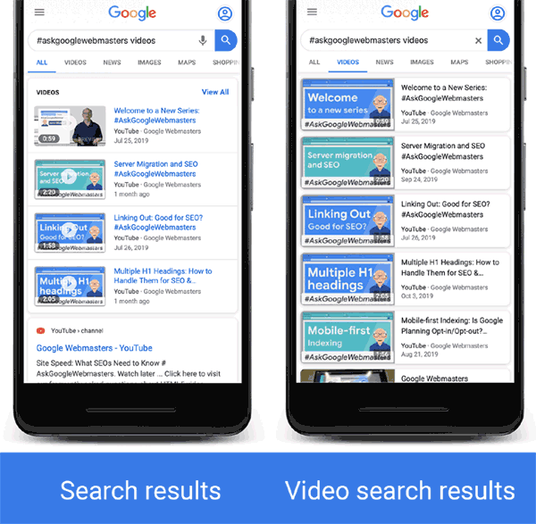 Google представил новую разметку для результатов поиска видео