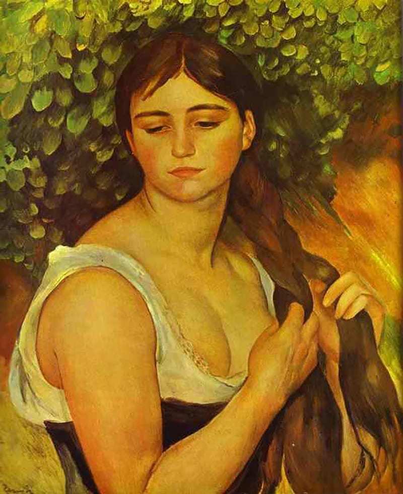 Girl Braiding Her Hair (Suzanne Valadon), 1885