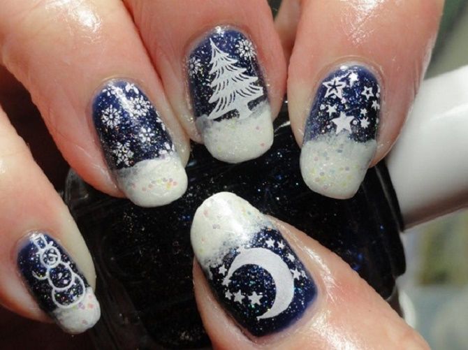 Festliche Weihnachtsbaum-Maniküre für das neue Jahr 2022: 30 schöne Nageldesign-Optionen