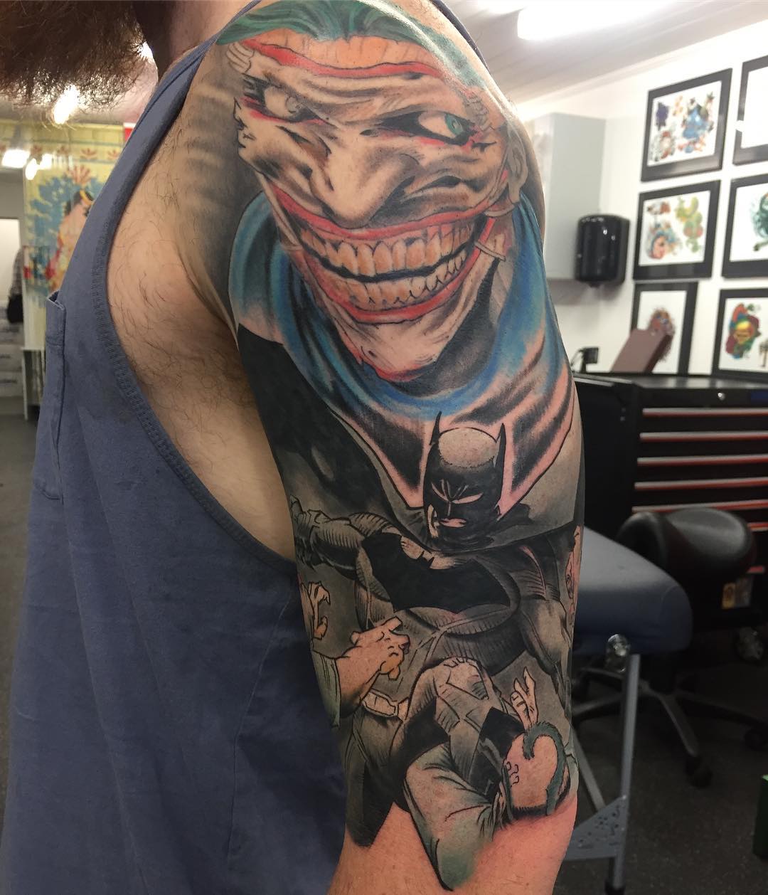  Batman & Joker Sleeve Tattoo