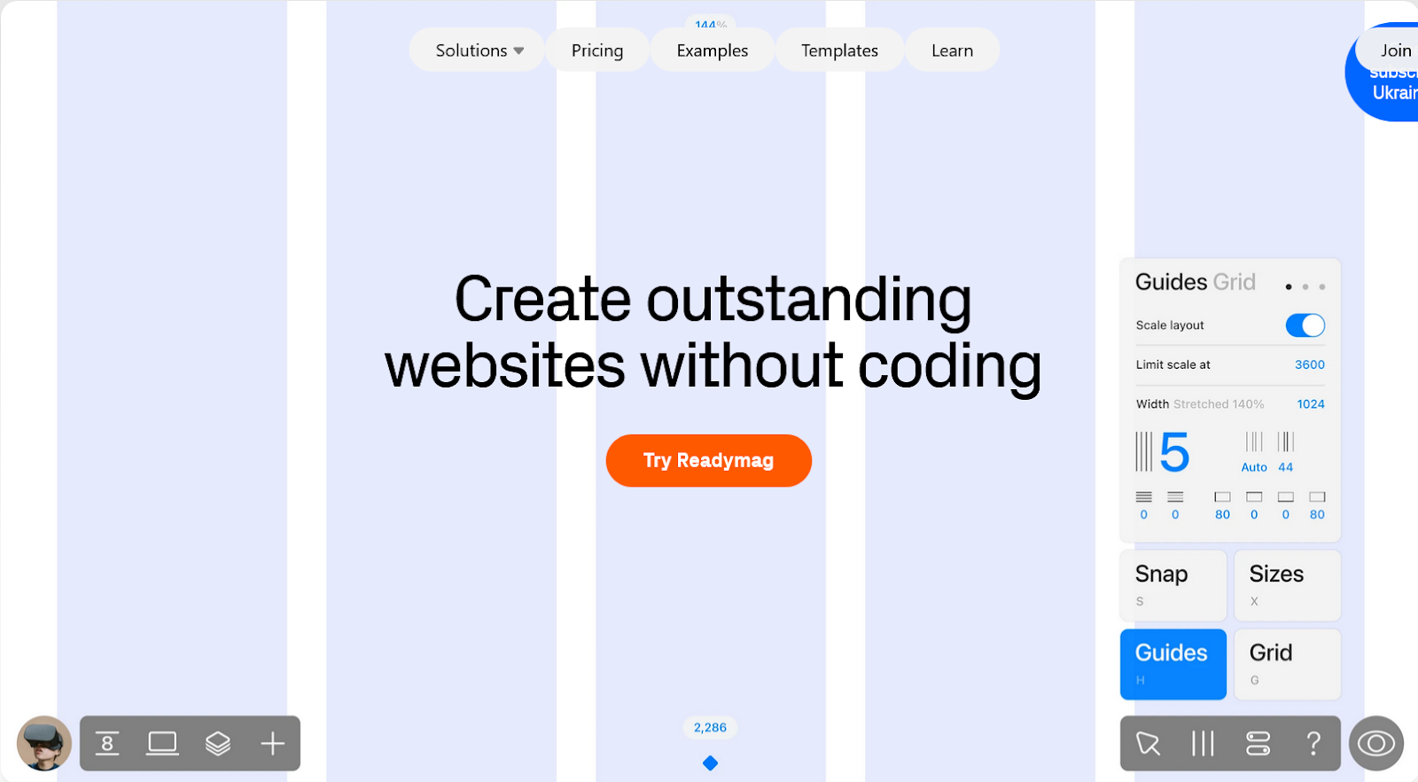Captura de tela da SaaS Landing Page da ReadyMag