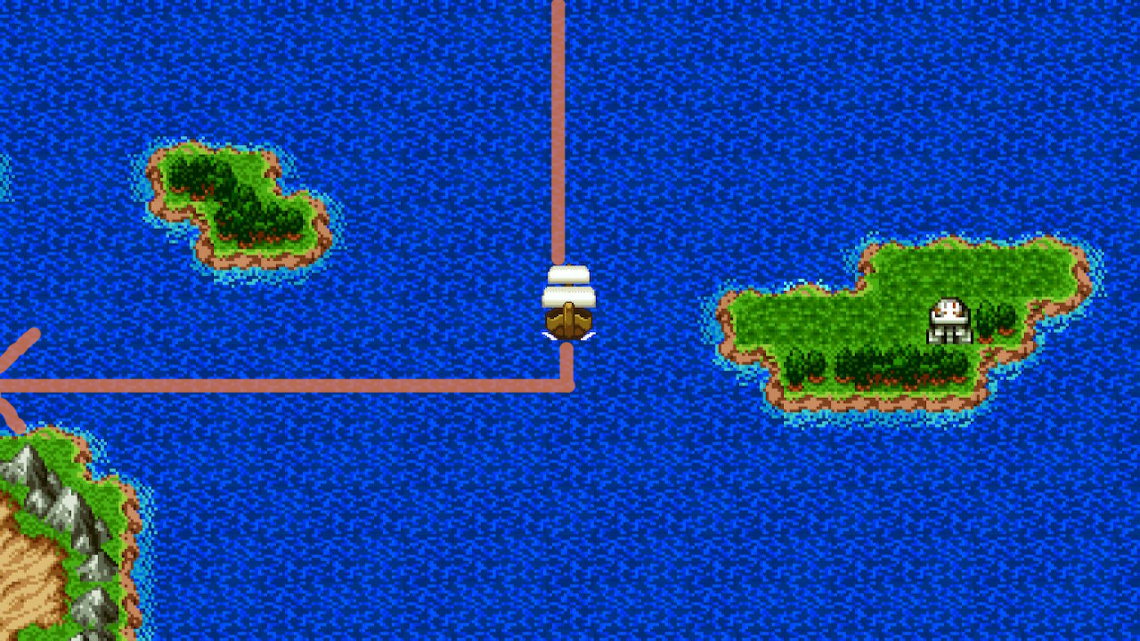 Fire Shrine to the east, Yggdrasil Leaf island to the west | Dragon Quest II