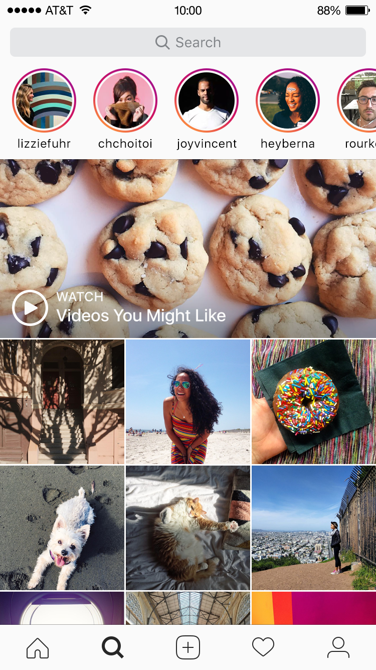 Instagram Stories en Explorar