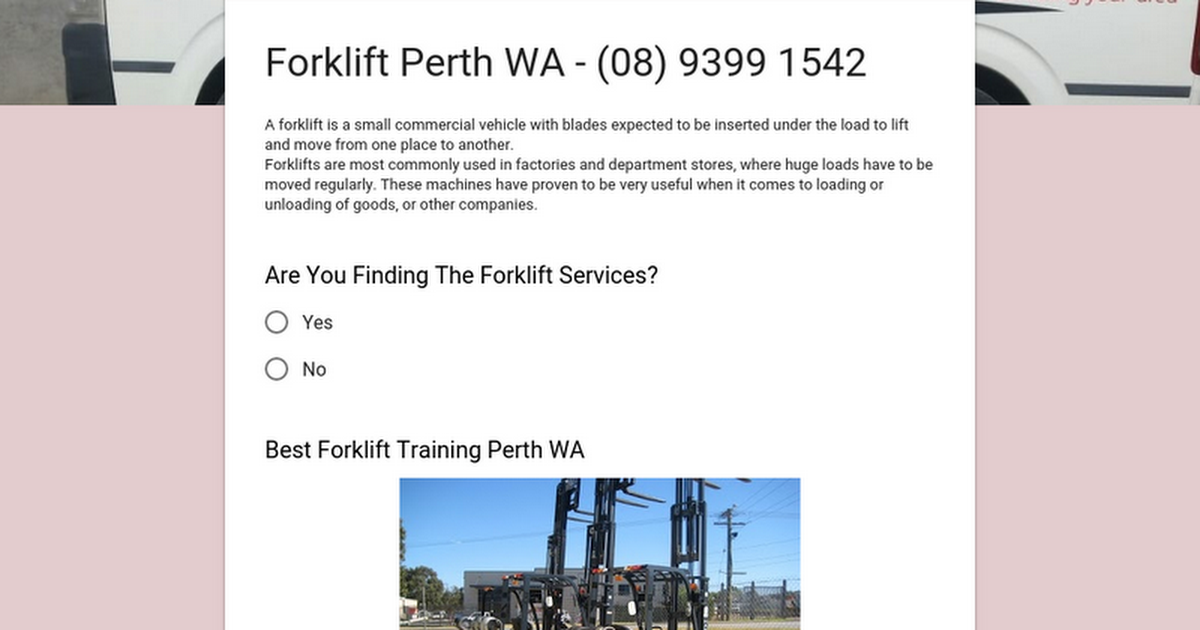 Forklift Perth WA (08) 9399 1542