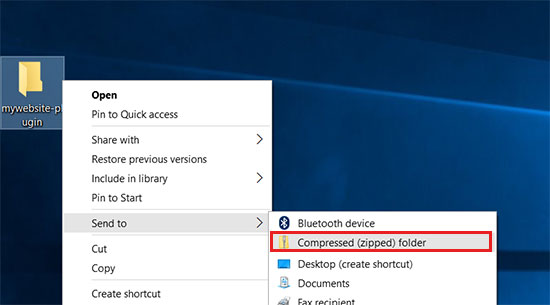 Criando arquivo zip no Windows