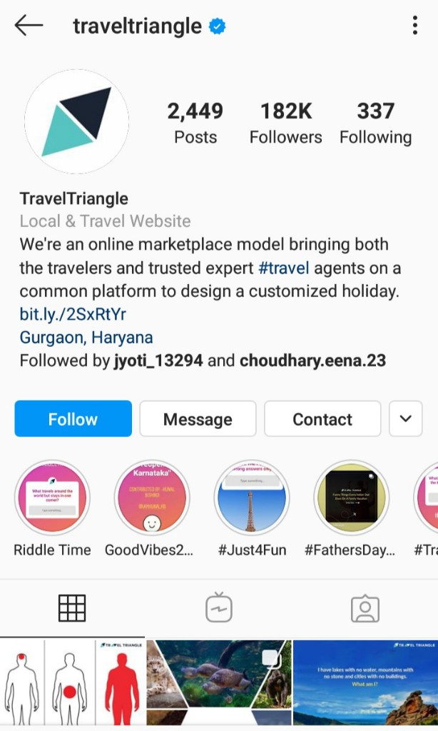 Travel Triangle Instagram