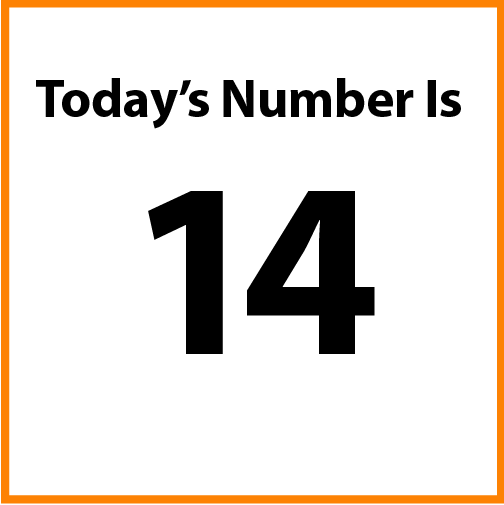 Today's number is 14.