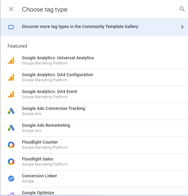 Select Google Analytics: GA4 Configuration for tag configuration in GTM
