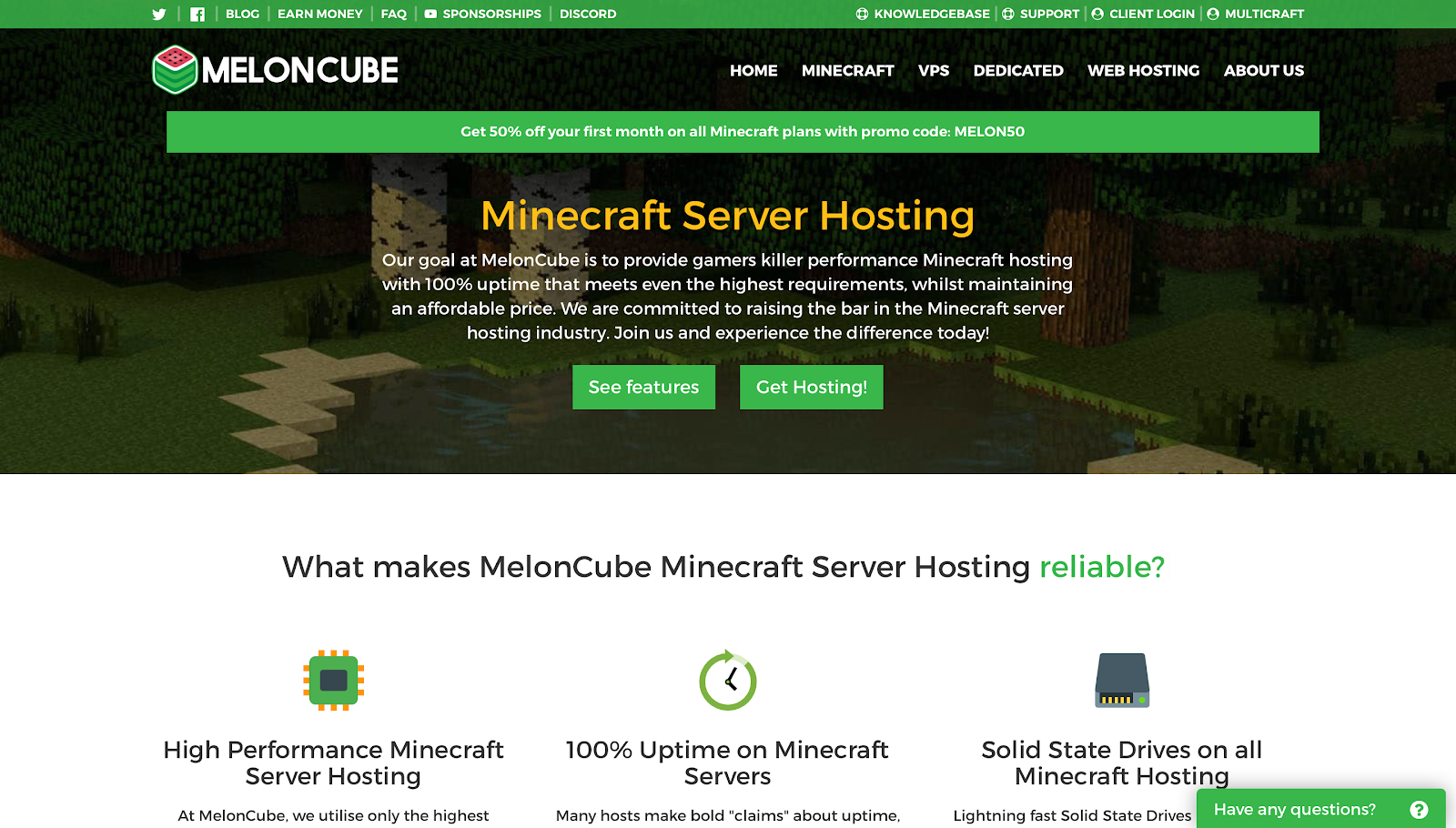 Meloncube Hosting Website