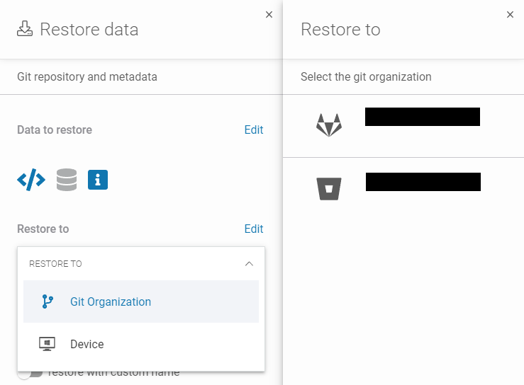 Restoring data with GitProtect