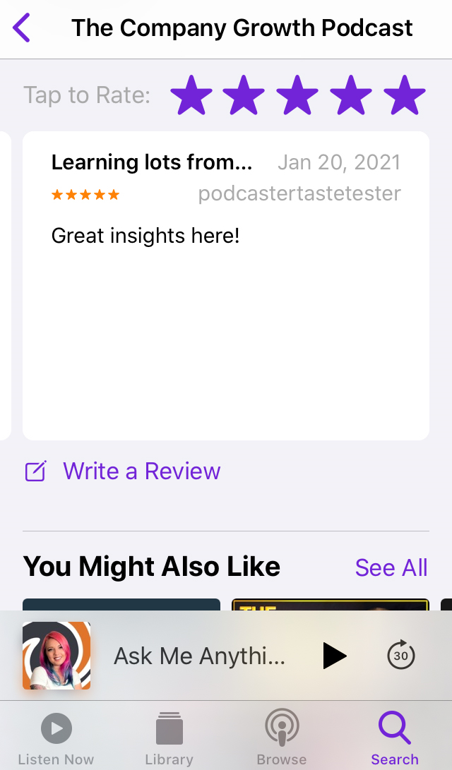how to review a podcast image