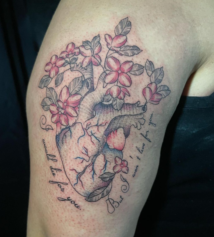 Wallflower Anatomical Heart Tattoos