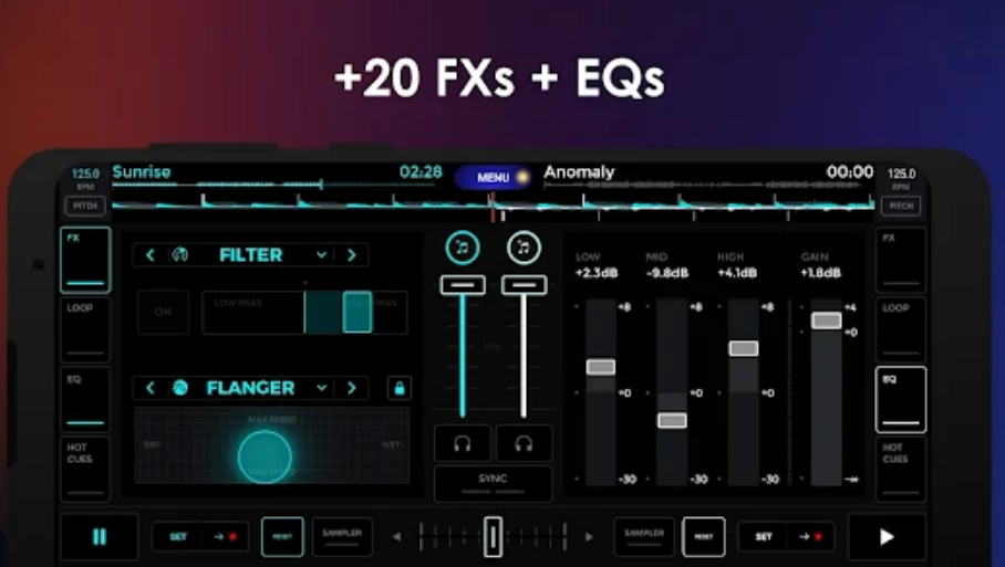 Edjing Mix: a feature-rich DJ app for music mixing