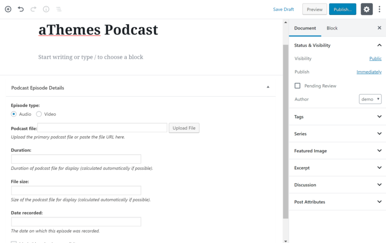 Interfaz de podcasting realmente simple