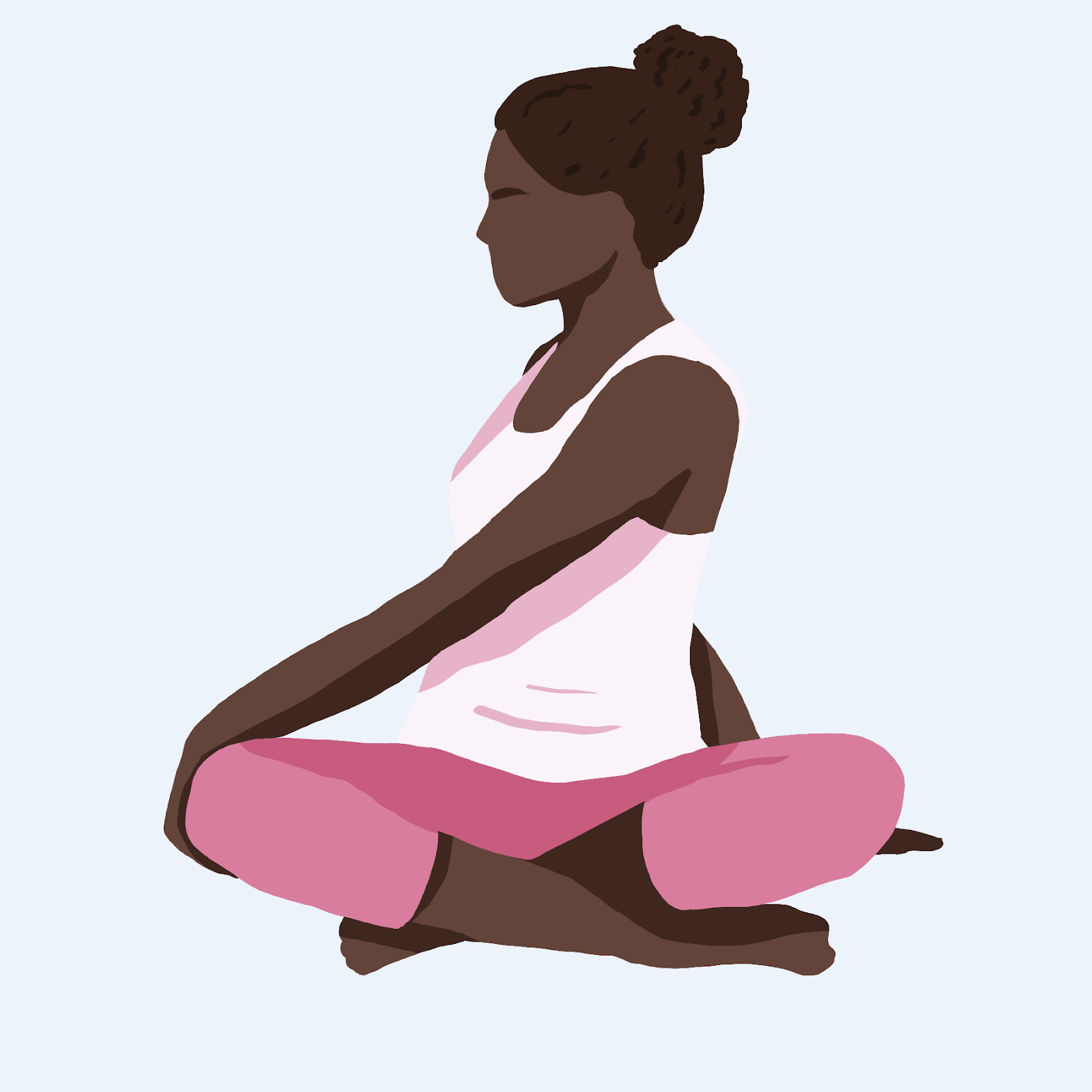 Bed Yoga Poses: seated twist stretch