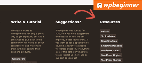 Blogroll exibido no WPBeginner