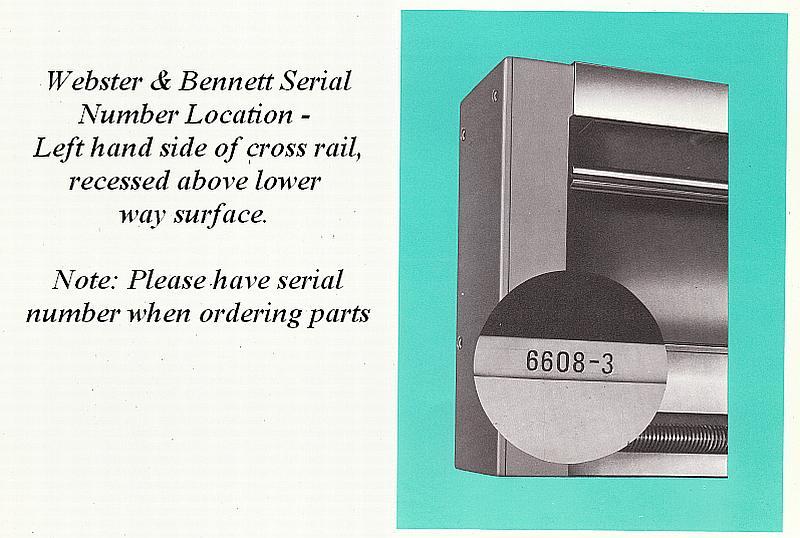 Webster and Bennett serial number